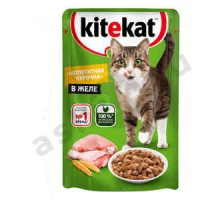 Корм для кошек KITEKAT аппетитная курочка в желе 85г (6024)