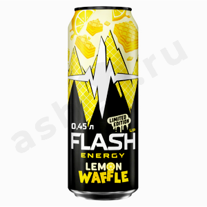 Напитки Энергетик FLASH ENERGY лемон ваффле 0,45л ж/б
