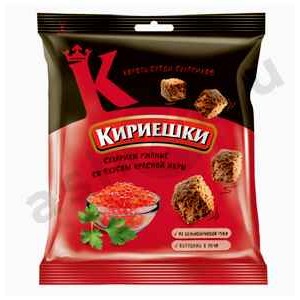 Снеки Сухарики КИРИЕШКИ ржаные красная икра 40г