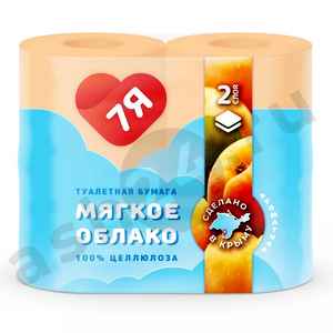 Туалетная бумага 7Я абрикос 2 слоя 4 рулона