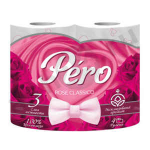 Туалетная бумага PERO rose classico 3слоя 4рулона