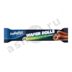 Сладости Батончик BABYFOX wafer rolls ореховый 16г