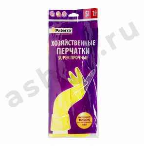 Перчатки хозяйственные PATERRA суперпрочные размер M