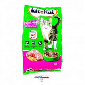 Животные Корм KITEKAT для кошек телятинка аппетитная 800г