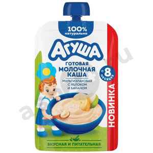 Бакалея Каша молочная АГУША яблоко банан 100г