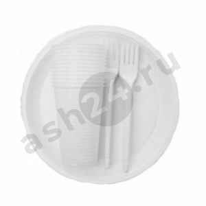 Набор посуды ПИКНИК 6 персон (тарелка,вилка,стакан)