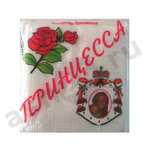 Салфетки бумажные ПРИНЦЕССА 50листов
