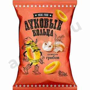Снеки Кольца MINIFREE луковые грибы 45г