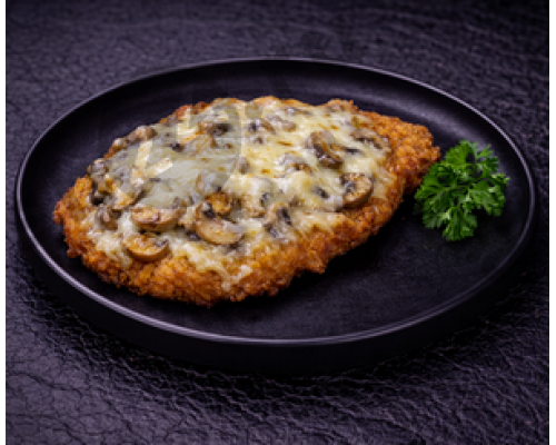 Вторые блюда Шницель с грибами и сыром (150г)