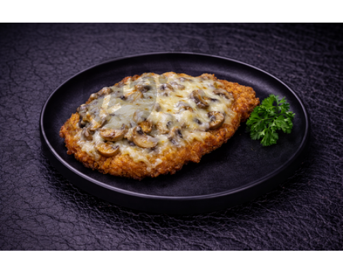 Вторые блюда Шницель с грибами и сыром (150г)