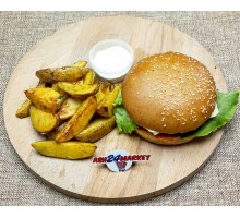 Гамбургер, картошка по-деревенски + ahs-комплимент