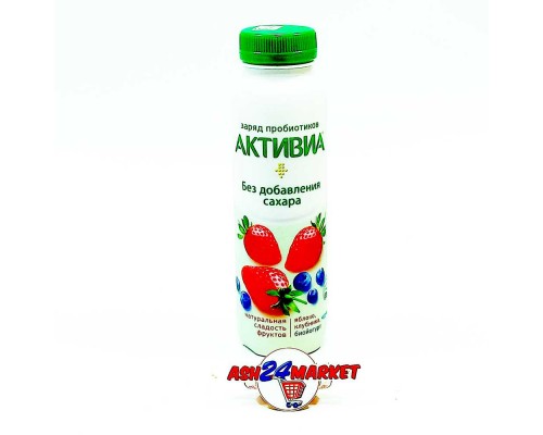 Йогурт АКТИВИА яблоко клубника 5 злаков 260г бутылки